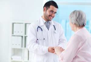 speaking with patient